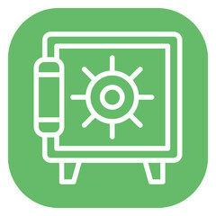 Line Art Money Vault Rounded Square Icon
