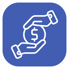 Line Art Political Corruption Rounded Square Icon