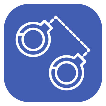recommend clip art: Line Art Police Handcuffs Rounded Square Icon