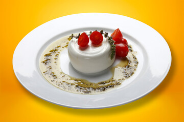 italian Burrata mozzarella cheese