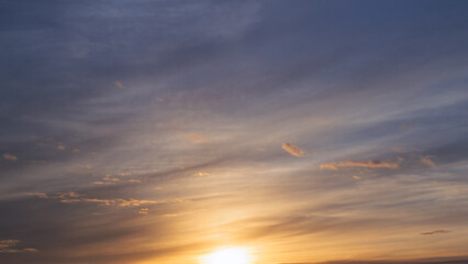 Beautiful sunset sky with amazing colorful clouds