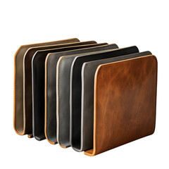Minimalist Magazine Racks with Leather and Metal Combi Isolated on Transparent Background