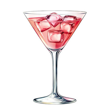 a vibrant cocktail served in a classic martini glass filled with