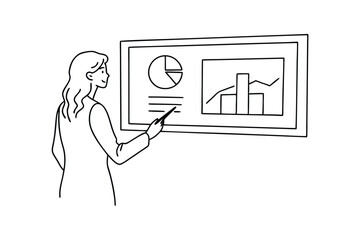 Businesswoman Presenting Data Charts Graphs Financial Analysis Report Meeting
