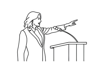 Woman Speaker Podium Presentation Conference Public Speaking Address