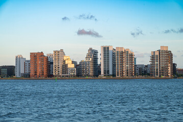 Fototapeta premium Beautiful skyline of city of Aalborg in Denmark on a summer day