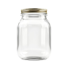 A Clear Glass Jar with a Gold Lid Ready for Preserving or Storing
