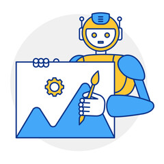 AI Tool Icon, AI Image Creation, Artificial Intelligence Design, Machine Learning Symbol, AI Generated Art, Neural Network Graphic, Smart Tech Vector, Digital 