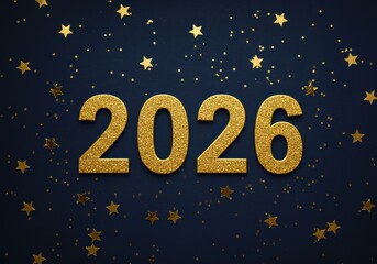 Glittery Gold 2026 New Year Celebration Background