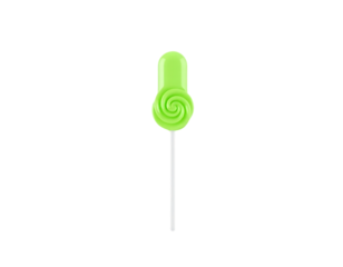 Green lollipop on a stick
