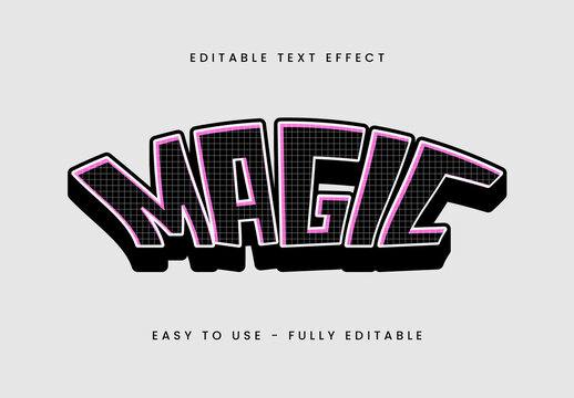 Black White Grid Outline Bold Retro Text Effect