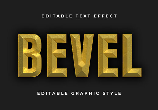 Gold Bevel Grunge Metallic Block Text Effect