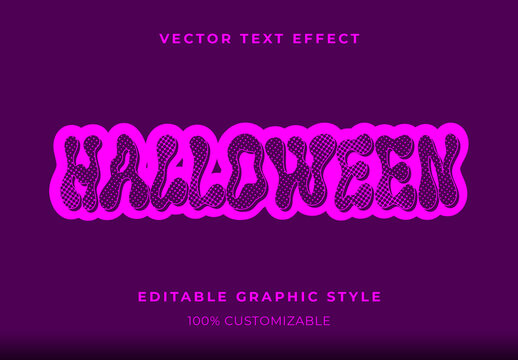 Purple and Pink Halloween Font Spooky Creepy Text Effect