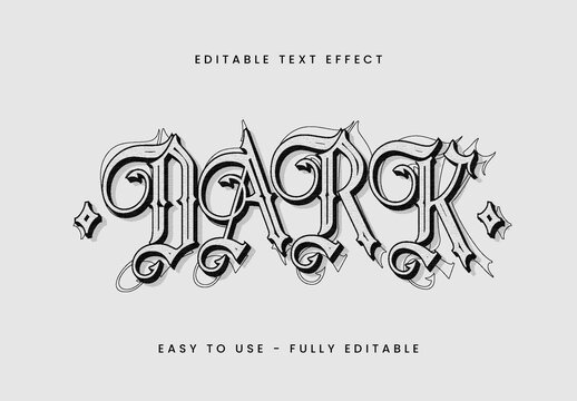 Gothic Blackletter Tattoo Text Effect 