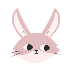 Cute cartoon bunny face