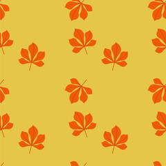 Obraz premium Seamless print pattern wallpaper background with leaves vector illustration botanic nature texture for paper, textile etc 