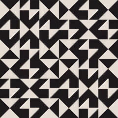 Fototapeta premium Seamless black and white half square triangle pattern. Graphical illustration for a unique wall decor, textiles and interior design.