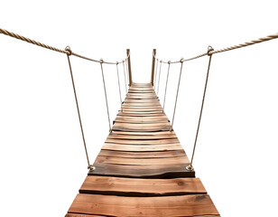 Obraz premium Suspension Bridge over a Transparent Background