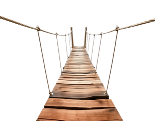Suspension Bridge over a Transparent Background
