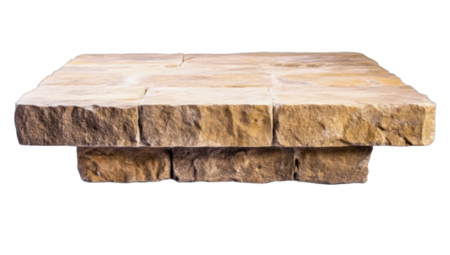 a sturdy stone table made of large flat stones ideal for outdoor