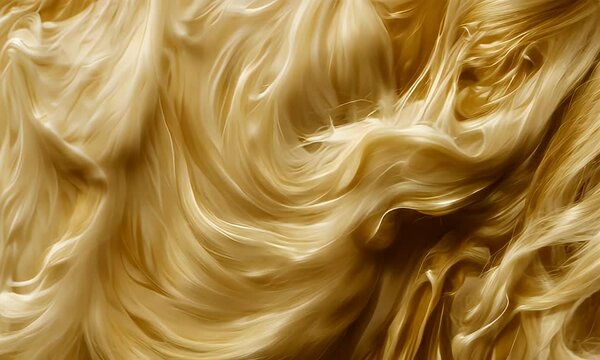 Creamy, flowing golden threads
