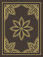 Ornate Floral and Leaf Design on Dark Background
