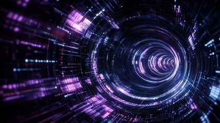 Obraz premium Digital Vortex: A Journey Through the Cyberspace Tunnel