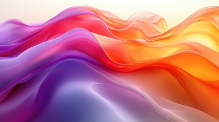 Fototapeta premium Colorful Abstract Waves with Smooth Curves and Flowing Textures
