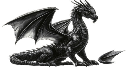 black and white dragon