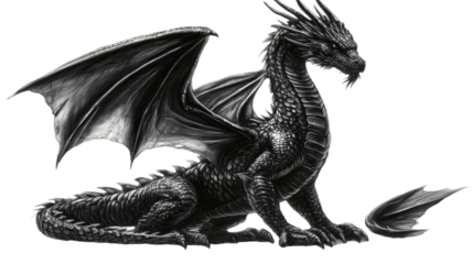 black and white dragon