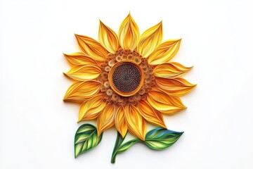 Fototapeta premium Colorful paper quilled flowers showcasing intricate designs and vibrant hues on a white background