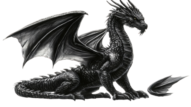 black and white dragon