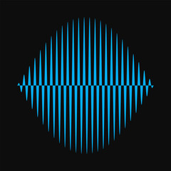 Blue Sine Wave Vertical Lines Icon