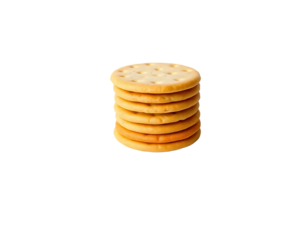 Stack of delicious golden crackers