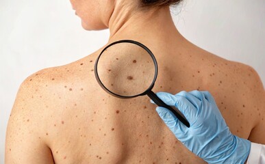 Dermatologist Examining Moles on Patient’s Back