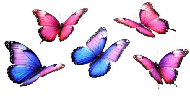 set of butterflies