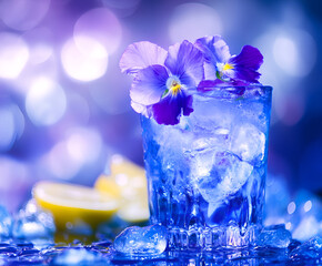 Tropical butterfly pea flower blue ice lemonade