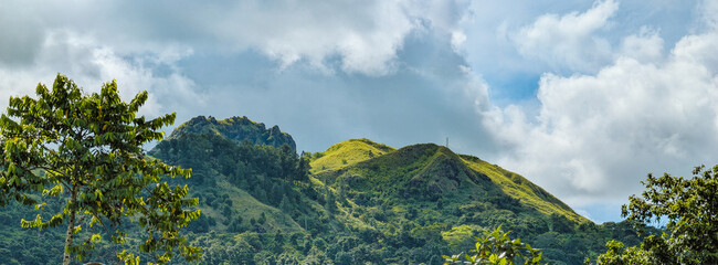 Mountain shaped like a lady laying on her back in Fiji