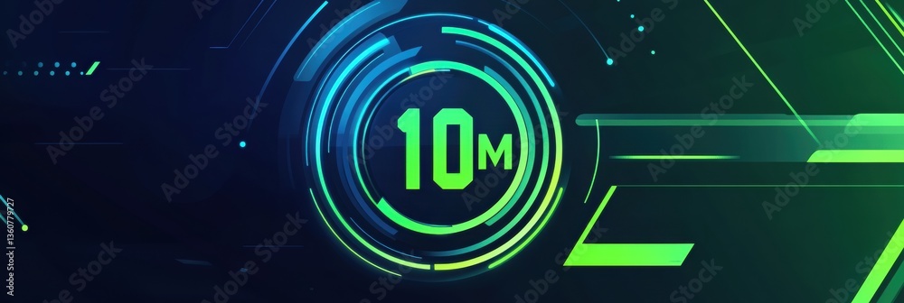 Poster countdown timer showcasing 39 minutes and 10 seconds delivery with modern neon green accents and sle