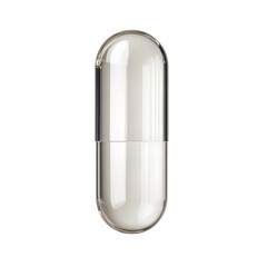 Transparent empty medicine capsule on a transparent background