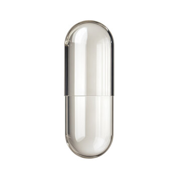 Transparent empty medicine capsule on a transparent background