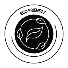 Vector icon for eco-friendly practices. Displays leaves forming a circle to represent sustainability, nature conservation, and green initiatives.