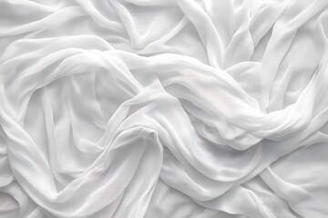 Obraz premium Elegant white fabric material with flowing folds and soft texture