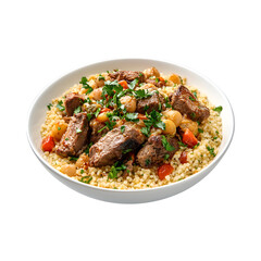 Moroccan Couscous with Lamb Isolated on Transparent Background