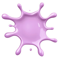 This image features a stylized purple paint splash with a glossy and smooth texture on black background.