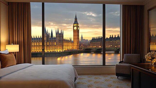 London hotel room with view of Big Ben