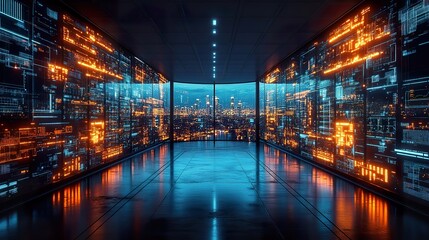 Fototapeta premium A technology-driven workspace where AI-powered insights help in balancing cost efficiency and high-quality production.