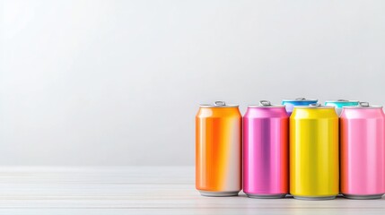 Fototapeta premium Colorful aluminum beverage cans