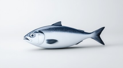 Realistic artificial fish model in monochrome design for decorative or educational purposes in aquatic themes
