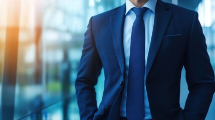 Confident Businessman in Modern Office Environment